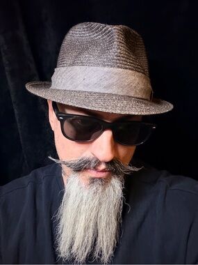 Stetson Gray Straw Toyo Fedora with Light Gray Band